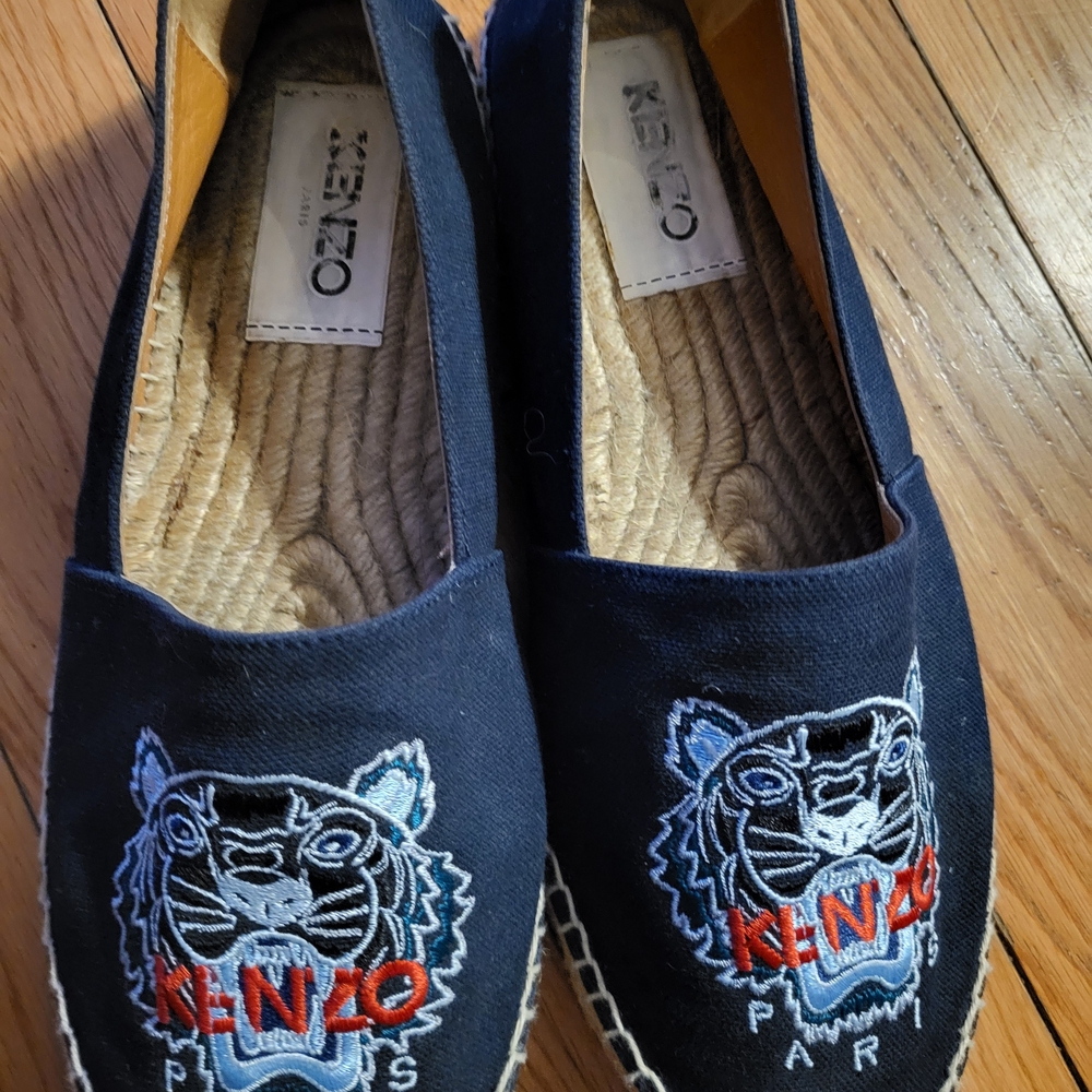 Kenzo Navy Espadrilles with Tiger Design